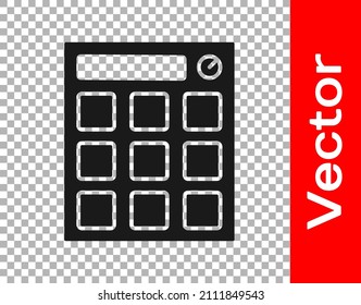 Black Drum Machine Music Producer Equipment Icon Isolated On Transparent Background.  Vector