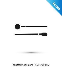 Black Drum sticks icon isolated on white background. Musical instrument.  Vector Illustration