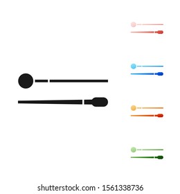 Black Drum sticks icon isolated on white background. Musical instrument. Set icons colorful. Vector Illustration