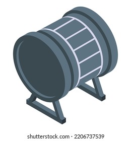 Black drums icon. Isometric of Black drums vector icon for web design isolated on white background