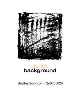 Black dry grunge brush square.