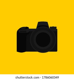 Black DSLR Camera vector illustration. Perfect template for Photography design
