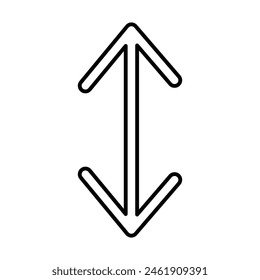 Black dual sided arrows line icon. linear style sign for mobile concept and web design. Arrows Exchange Vertical outline vector icon. Vector illustration. Eps file 13.