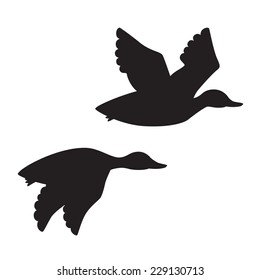 Black duck (cartoon style) silhouette vector isolated