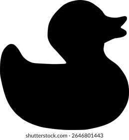Black duck icon in flat style. Simple bird silhouette representing nature, wildlife, animal, or farm themes. Ideal for use in zoo, hunting, lake, or animal-related concepts.
