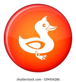 Black duck icon in red circle isolated on white background vector illustration