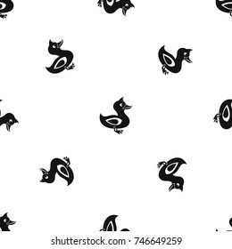 Black duck pattern repeat seamless in black color for any design. Vector geometric illustration