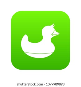 Black duck toy icon digital green for any design isolated on white vector illustration