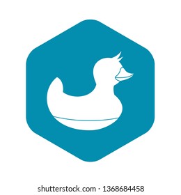 Black duck toy icon. Simple illustration of black duck toy vector icon for web