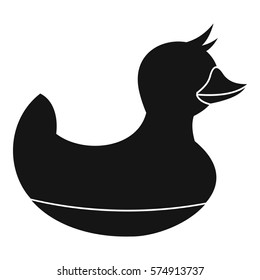 Black duck toy icon. Simple illustration of black duck toy vector icon for web