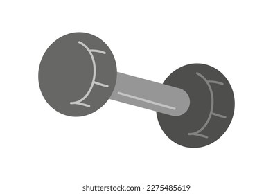 Black dumbbell concept. Heavy equipment for strengthening muscles and training at home and in gym. Active lifestyle and sports. Fitness and workout. Cartoon flat vector illustration