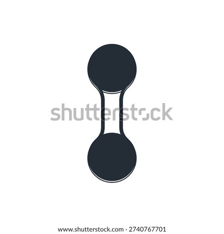 Black Dumbbell icon isolated on white background. Muscle lifting, fitness barbell, sports equipment.  Vector