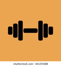 Black dumbbell icon weight vector illustration