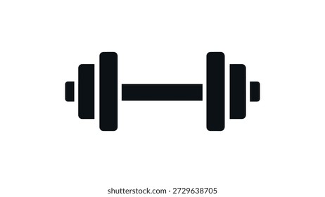 Mancuerna negra sobre fondo blanco peso ejercicio de fitness