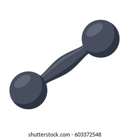Black dumbbell, vector illustration in flat design