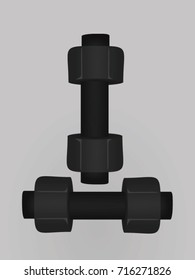 Black dumbbells. vector illustration