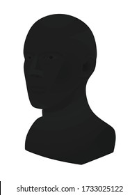 Black  dummy head mannequin. vector illustration