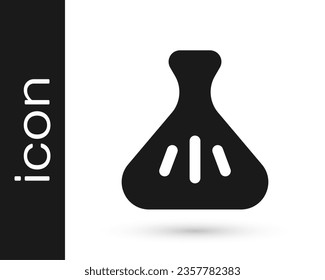 Black Dumpling icon isolated on white background. Traditional chinese dish.  Vector