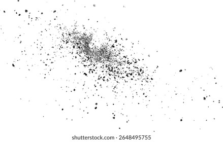 Zwart stof explosie textuur op witte achtergrond – Abstracte Stipple Spray Effect voor ontwerp en overlay