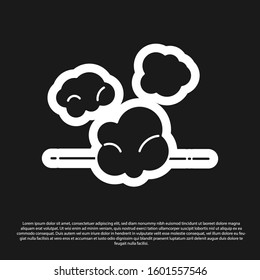 Black Dust icon isolated on black background.  Vector Illustration