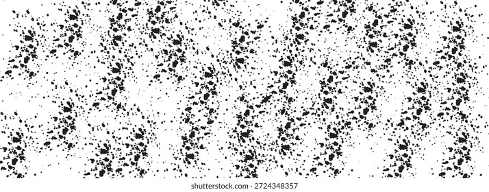 Polvo negro sobre fondo transparente. Salpica la textura grunge. Abstractas partículas Pequeñas de polvo. Fondo de partículas de ruido de grano de textura de grunge. Eps10