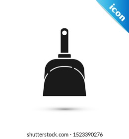 Black Dustpan icon isolated on white background. Cleaning scoop services.  Vector Illustration
