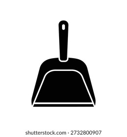 Black dustpan isolated flat design vector illustration scalable cleaning tool household item