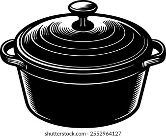 Black Dutch oven Silhouette Illustration 