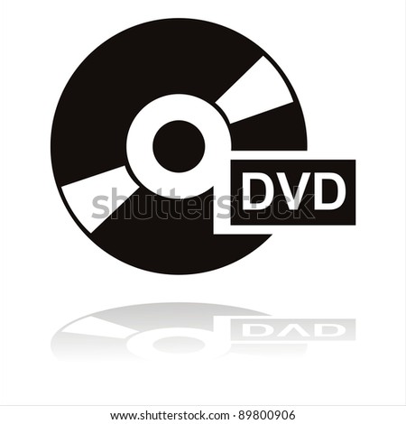 black dvd icon isolated on white