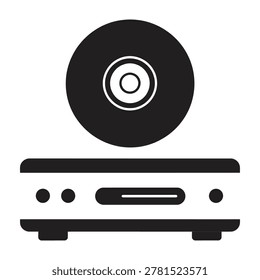 Black DVD player with disc on top home entertainment system technology setup