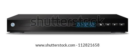 Black dvd player. Vector illustration