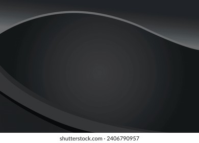 Black dynamic curve background with space for design. Vector illustration