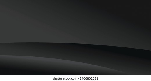 Fondo de curva dinámica negra con espacio para el diseño. Ilustración del vector