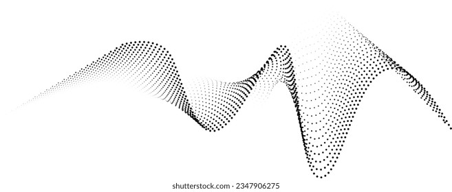 Black Dynamic Halftone Wave Element