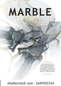 Black dynamic marble watercolor splash, motion liquid flow minimal design. Abstract paint template. Digital ink  minimal resin concept.