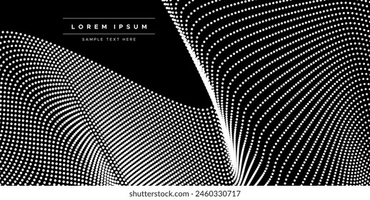 Black dynamic wave blend halftone abstract background