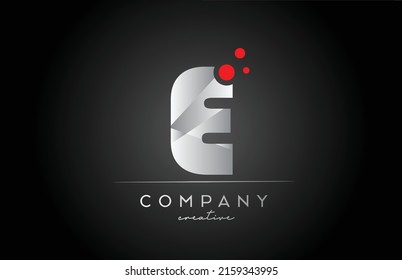 icono del logo de la letra E negra con punto rojo. Diseño adecuado para una empresa o negocio