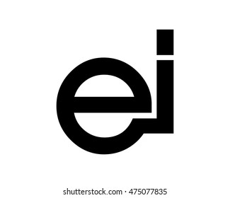 black e and i initial typography typeface typeset logotype alphabet image vector icon