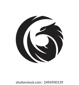 Black Eagle Bird Logo Vector Illustration
