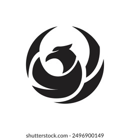 Black Eagle Bird Logo Vector Illustration