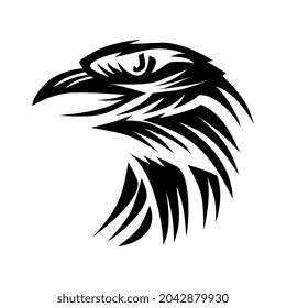 black eagle coconut sketch, can be used as an ornament etc.