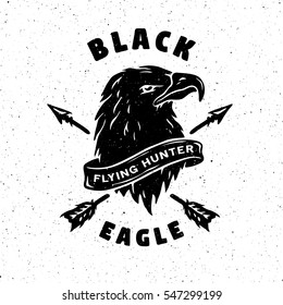 Black Eagle. Hand drawn emblem.