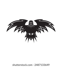 Black eagle, hawk falcon or Vulture heraldic symbol illustration