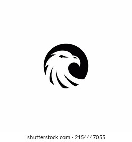 black eagle head logo design vector