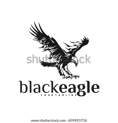 Black Eagle Logo 스톡 벡터(사용료 없음) 609893726 - Shutterstock