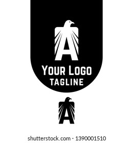 Black Eagle Logo Design Template 