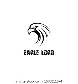 black eagle logo. silhouette. icon symbol logo template background
