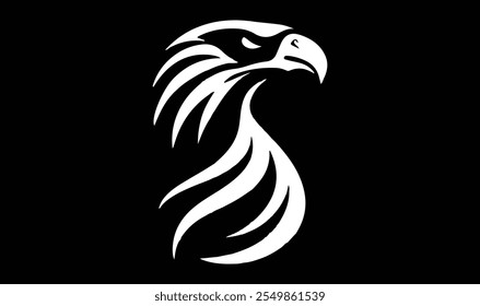 Black eagle logo, symbol, emblem.Eagle logo vector.American Eagle and Shield Icon on Checkerboard Transparent Background.