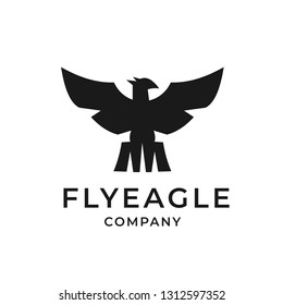 black eagle logo template - vector illustration