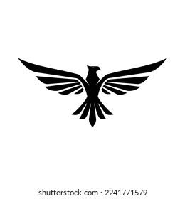 Black eagle logo. Vector image